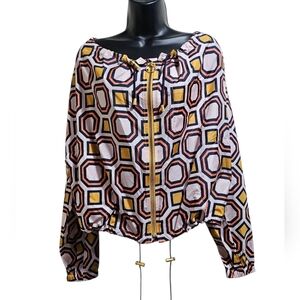 Tory Burch Digby Geometric Packable Lightweight Jacket 0 xs s